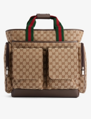 GUCCI: Monogram-print top-handle canvas changing bag