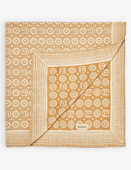 GUCCI: Dot monogram-pattern cotton-knit blanket