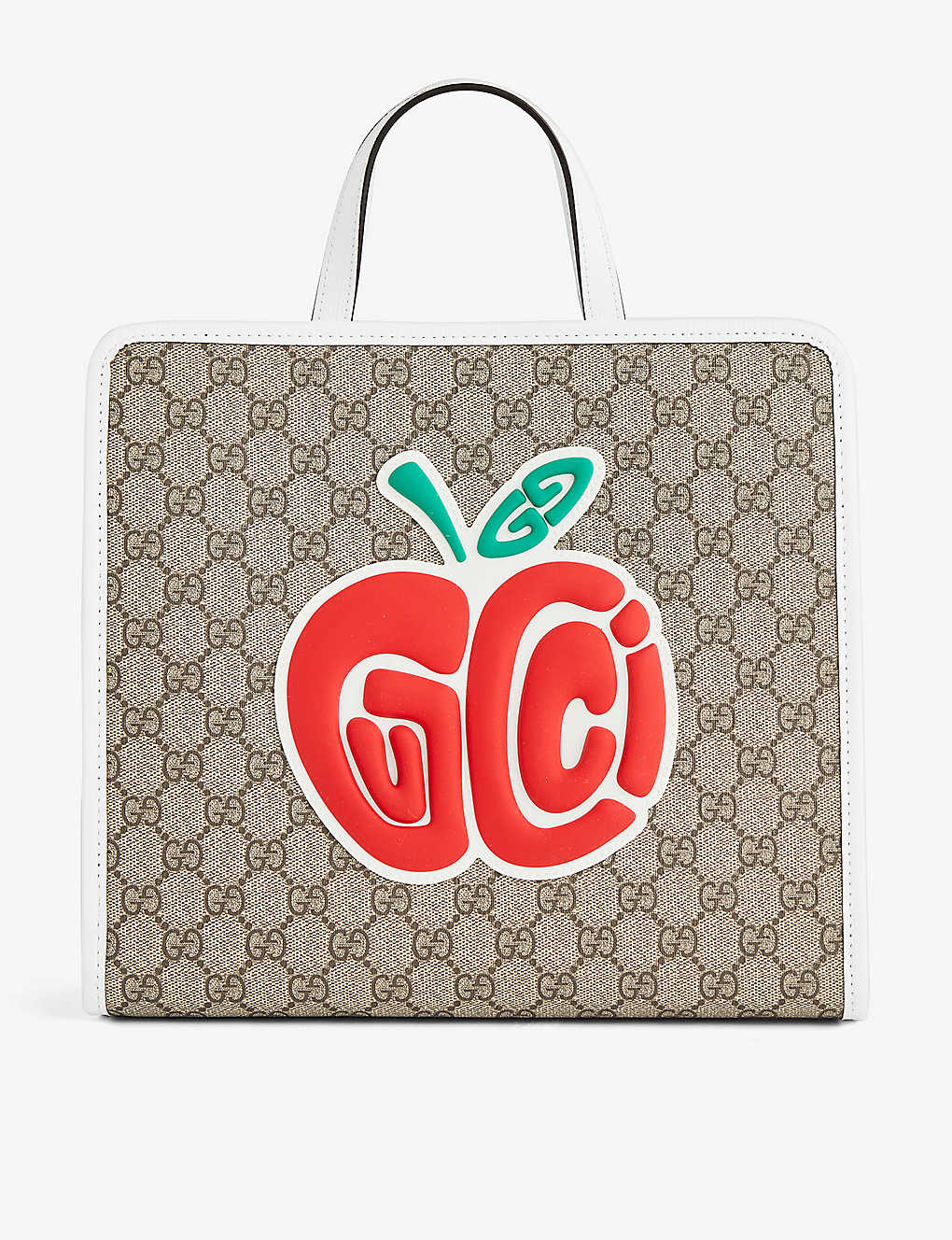 Gucci Kids Logo Patch Tote Bag In B.eb/gr.w/n.sham/b.r