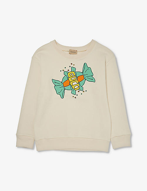 GUCCI: Graphic-print relaxed-fit cotton-jersey sweatshirt 4-12 years