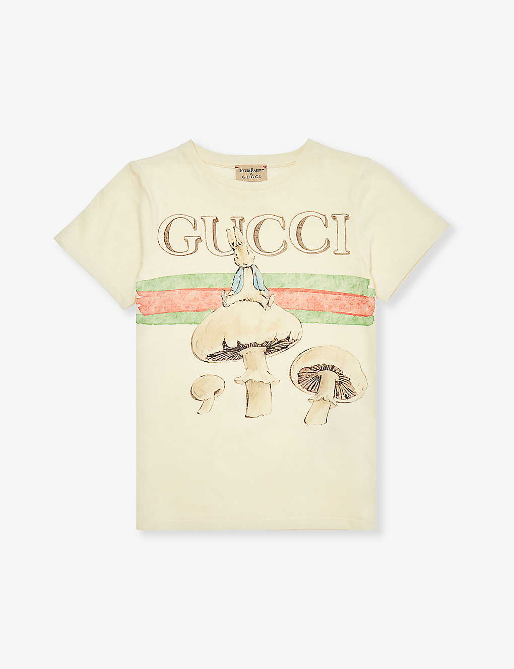 Gucci Kids'  X Peter Rabbit Brand-print Cotton-jersey T-shirt 4-12 Years In Multi-coloured