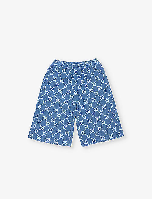 GUCCI: GG and star cotton-blend bermuda shorts 8-12 years