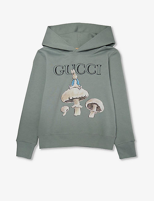 GUCCI: Graphic-print long-sleeve cotton-jersey hoody 4-12 years