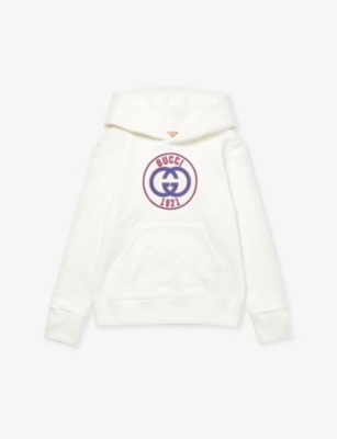 GUCCI: Logo-print cotton-jersey hoody 4-12 years