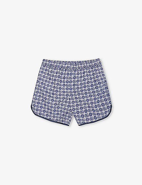 GUCCI: GG-motif elasticated-waistband swim shorts 8-12 years