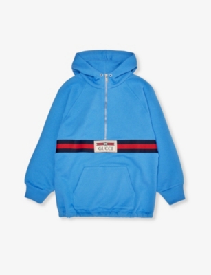 GUCCI: Logo-patch cotton-jersey hoody 4-12 years