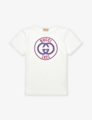 Gucci Kids' Logo-print Cotton-jersey T-shirt 4-12 Years In White