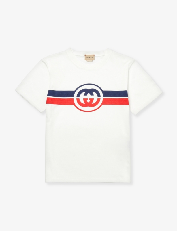 Striped logo-print cotton-jersey T-shirt 4-12 years