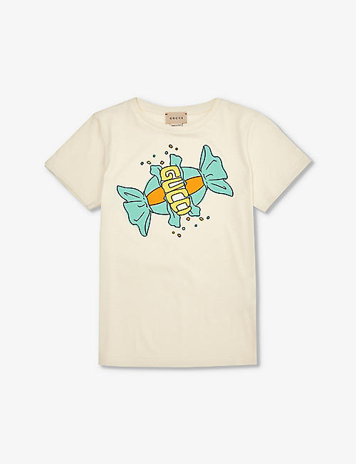 GUCCI: Candy-print cotton-jersey T-shirt 4-12 years