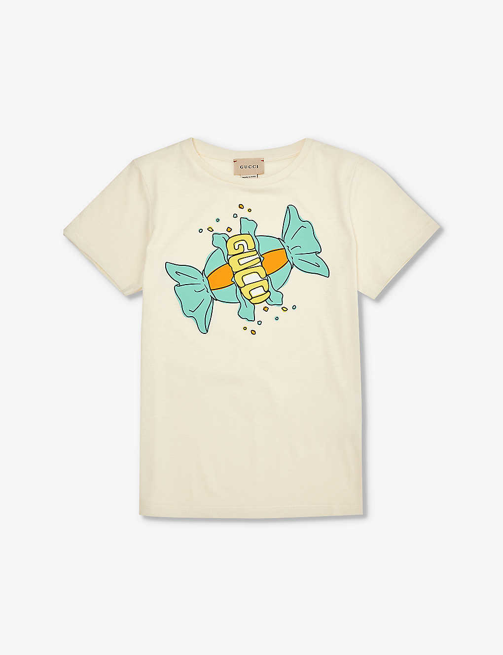 Gucci Kids' Candy-print Cotton-jersey T-shirt 4-12 Years In Cream