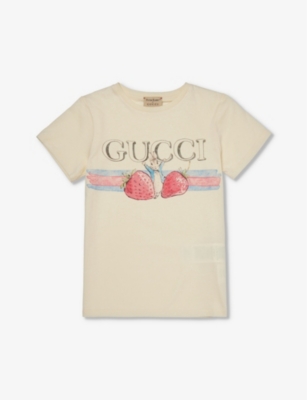 GUCCI - Graphic-print short-sleeve cotton-jersey T-shirt 4-12 years ...