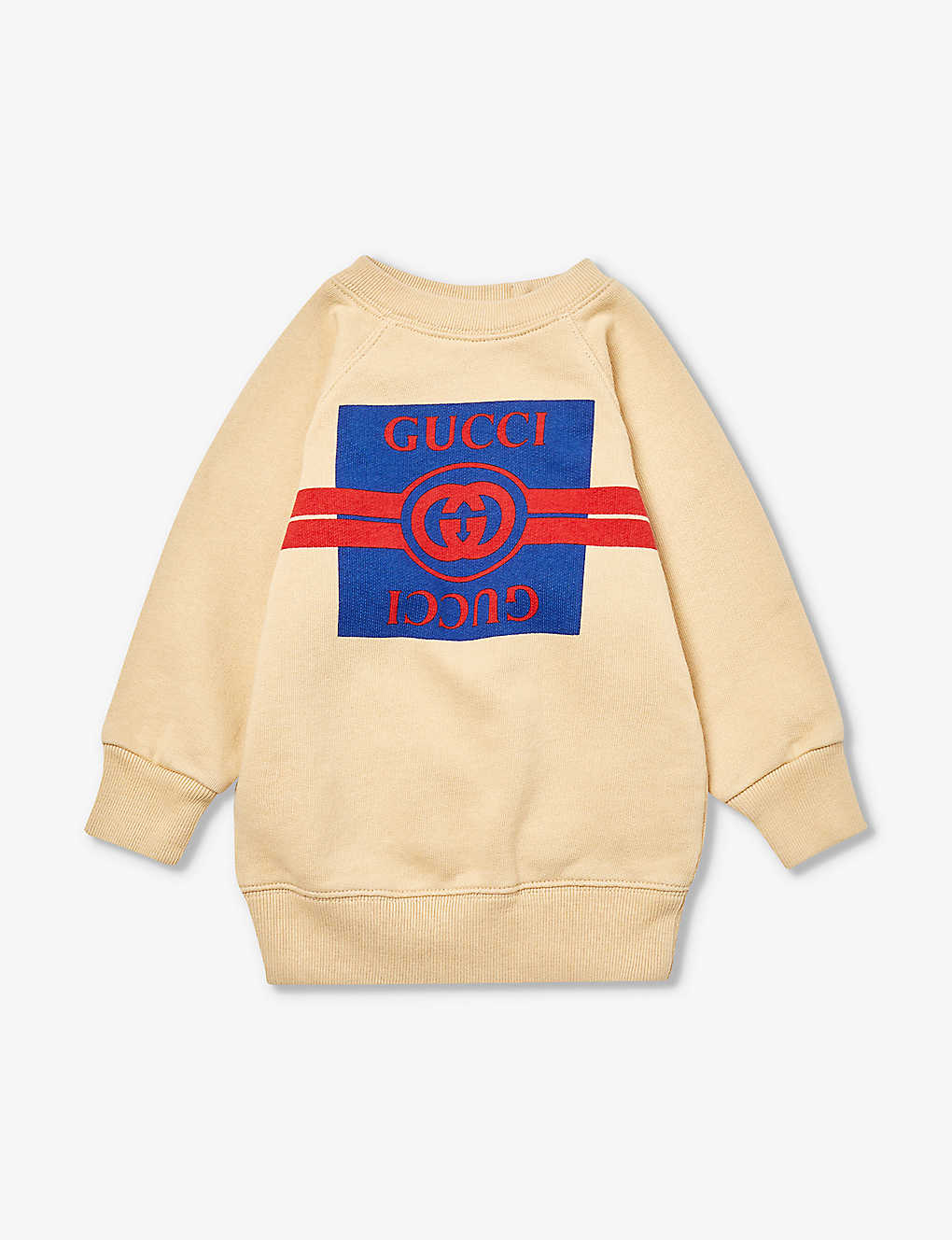 Gucci Babies' Logo-print Cotton-jersey Sweatshirt 9-36 Months In Sweet Cream/avio/mc
