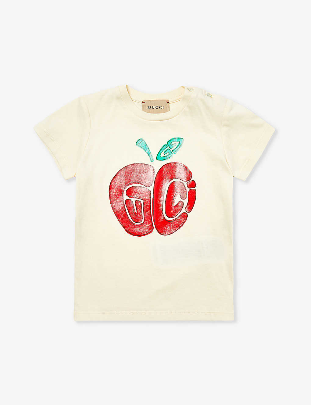Shop Gucci Apple-print Cotton-jersey T-shirt 3-36 Months In Cream