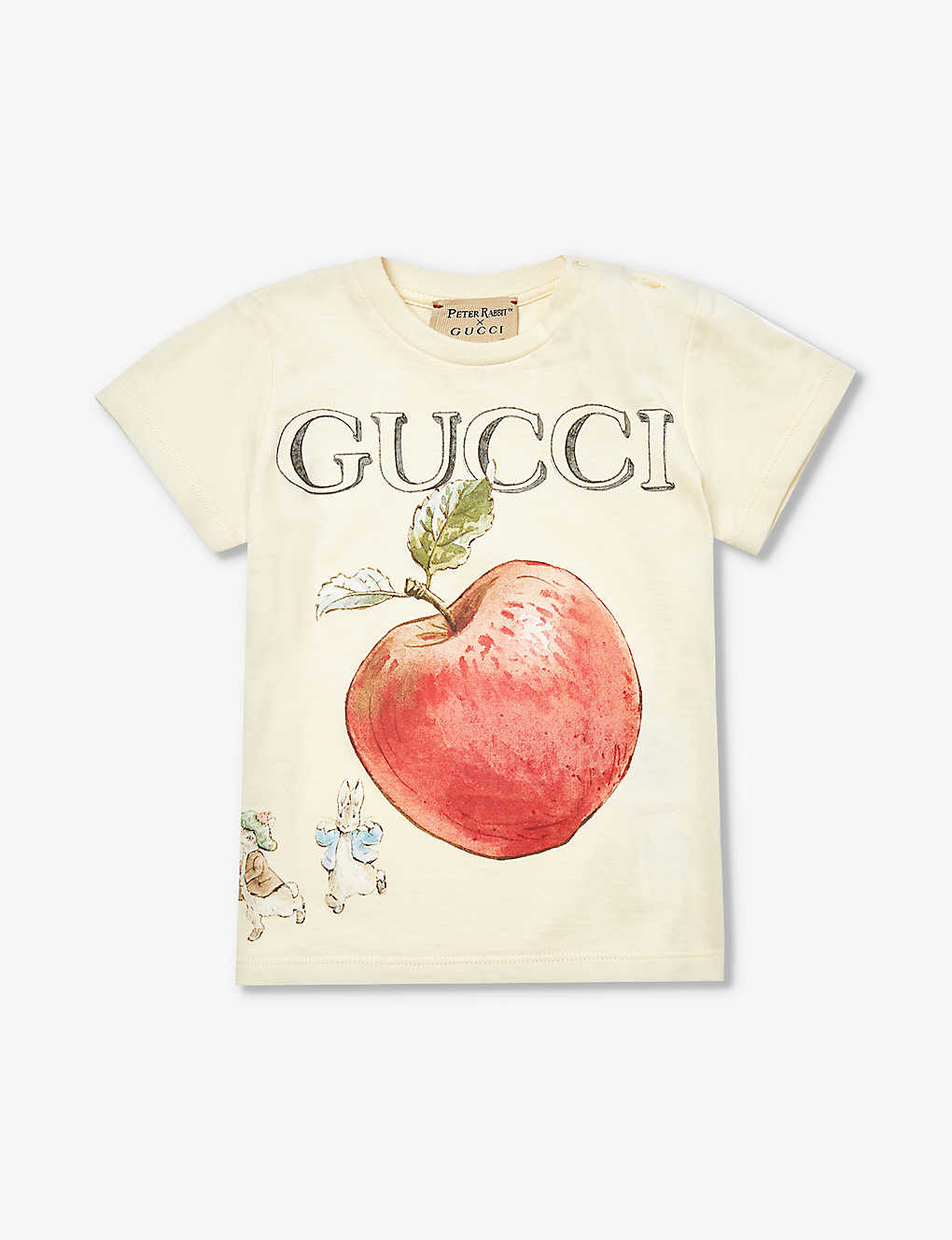 Shop Gucci Sunkissed/red/mc Apple-print Cotton-jersey T-shirt 3-36 Months