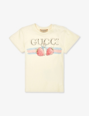 GUCCI - Gucci x Peter Rabbit strawberry-print cotton-jersey T