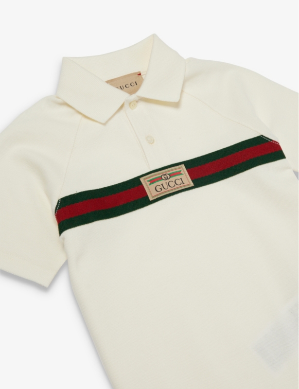 Logo-embroidered short-sleeve stretch-cotton piqué polo shirt 3-36 months