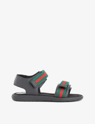 GUCCI: Striped leather sandals