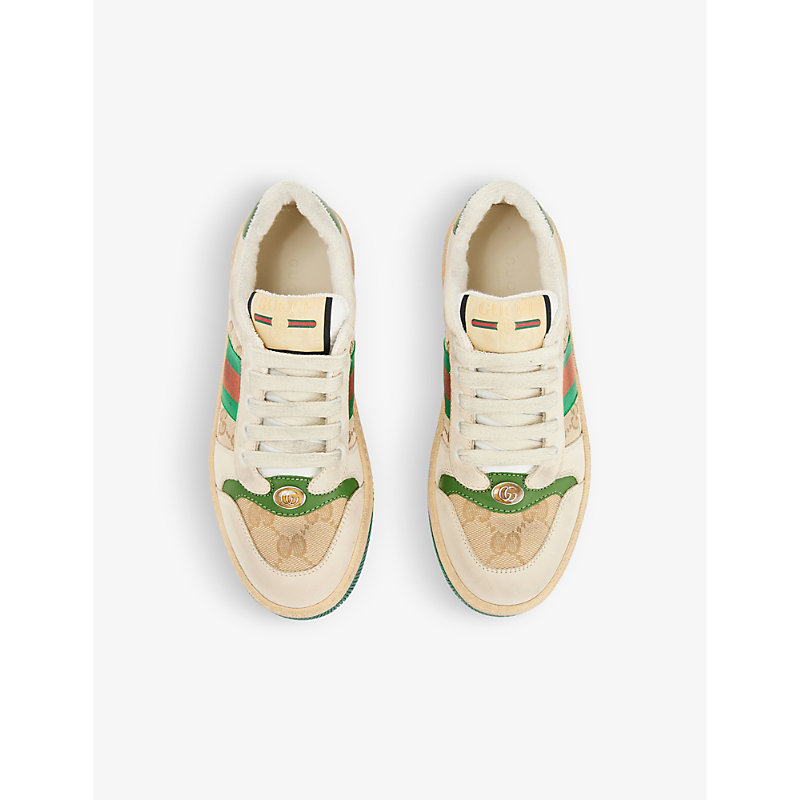Shop Gucci Logo-stripe Suede Low-top Trainers 9 - 12.5 Years In New Sa/du.mi/vi.gr/n