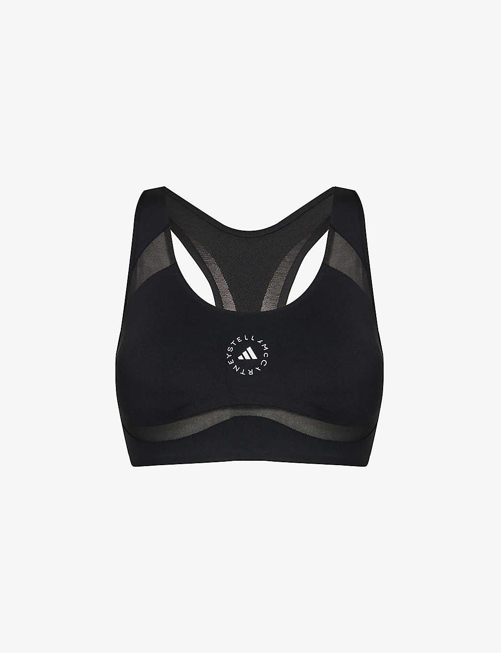 Adidas By Stella Mccartney Womens Black True Purpose Power Impact Stretch-recycled-polyester Sports