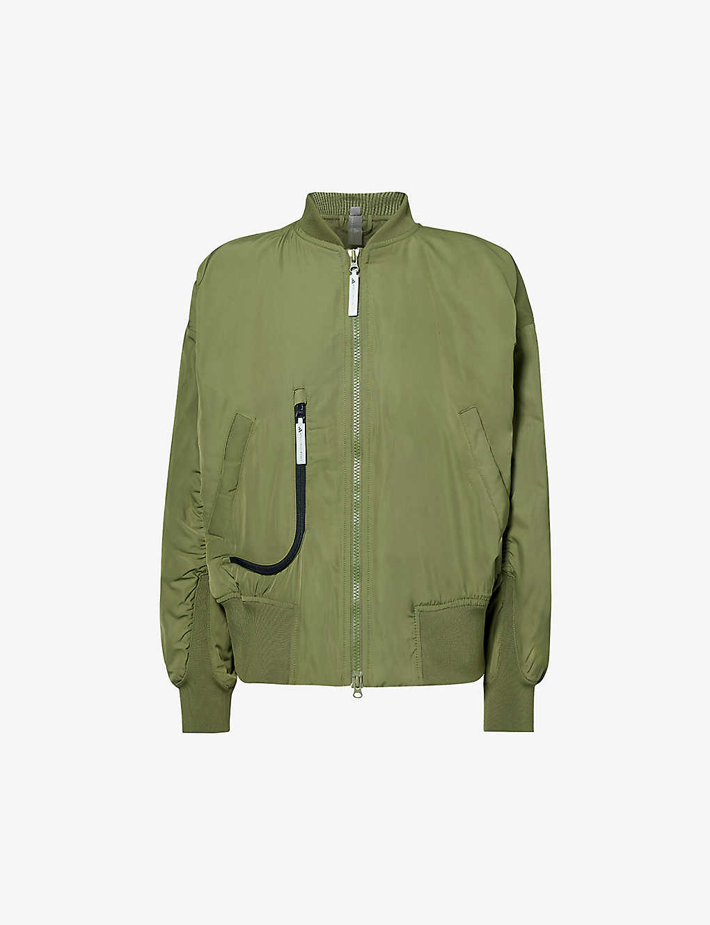 Adidas By Stella Mccartney Womens Focus Olive Truecasuals Relaxed-fit Recycled-polyester Jacket