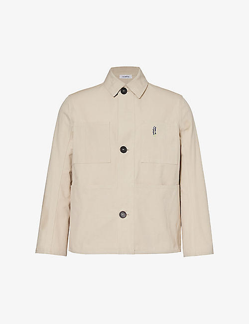 DIOMENE: Patch-pocket brand-embroidered regular-fit cotton jacket