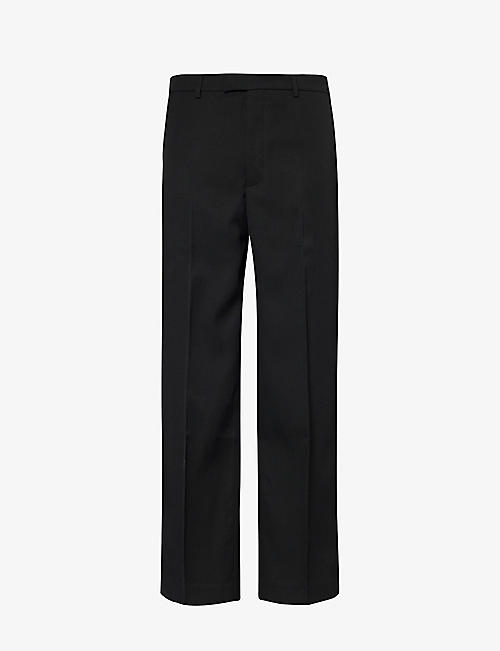 DIOMENE: Straight-leg mid-rise wool trousers