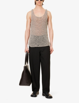 Diomene Mens Meteroide Wide Panel Relaxed-fit Straight-leg Cotton Trousers