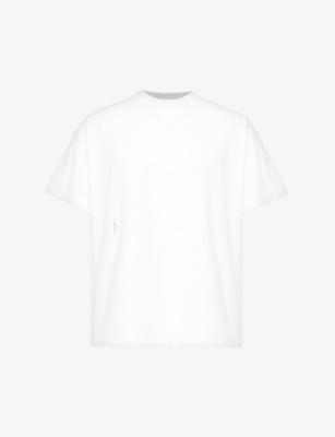 Shop Diomene Men's Snow White Micro-embroidered Crewneck Cotton-jersey T-shirt
