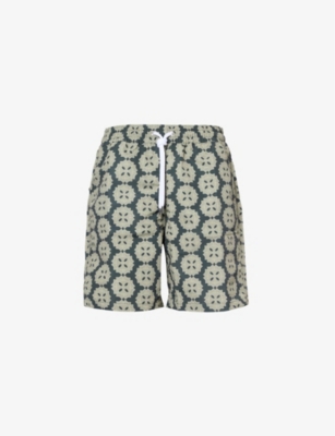 FRESCOBOL CARIOCA: Board Medalhao recycled-polyester swim shorts