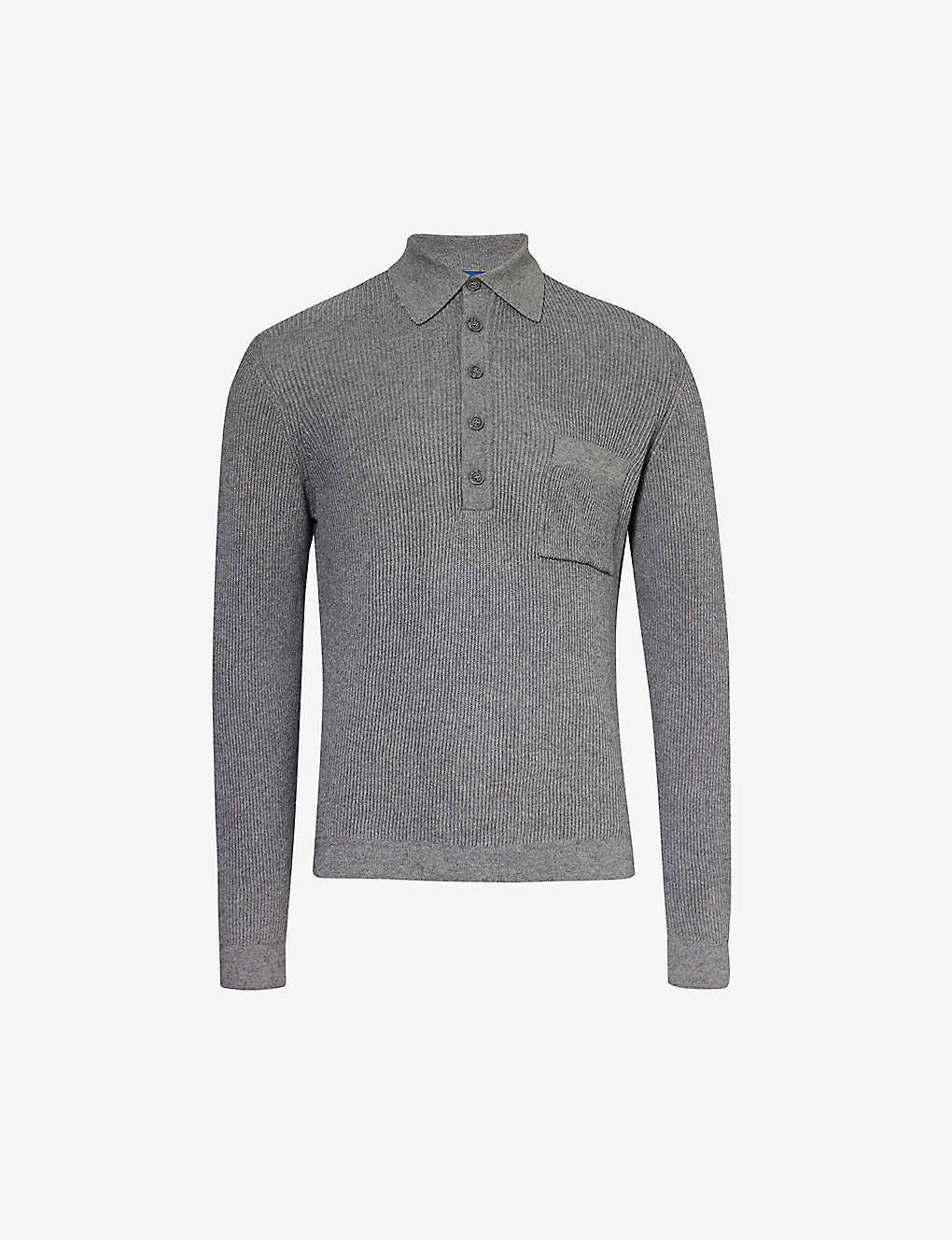 Frescobol Carioca Murilo Cotton And Wool Polo Shirt In Stone Grey