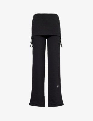 Shop Adidas By Stella Mccartney Womens Black Rolltop Sleeveless Organic-cotton Blend Jumpsuit