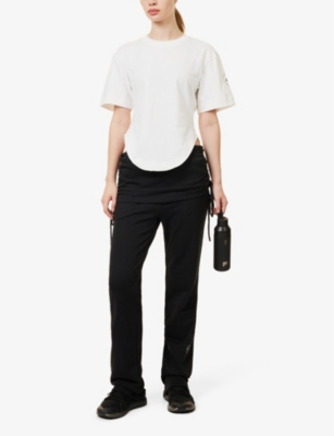 Shop Adidas By Stella Mccartney Women's White/black Sportswear Brand-stamp Organic-cotton T-shirt