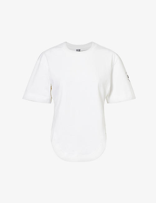 ADIDAS BY STELLA MCCARTNEY: Sportswear brand-stamp organic-cotton T-shirt