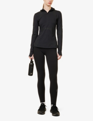 Shop Adidas By Stella Mccartney Women's Black Zip-through Stretch-recycled Polyester Jacket