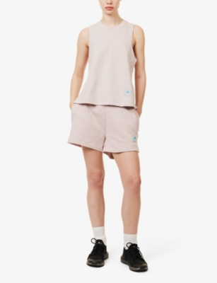 Shop Adidas By Stella Mccartney Women's New Rose Brand-embellished Organic-cotton Shorts
