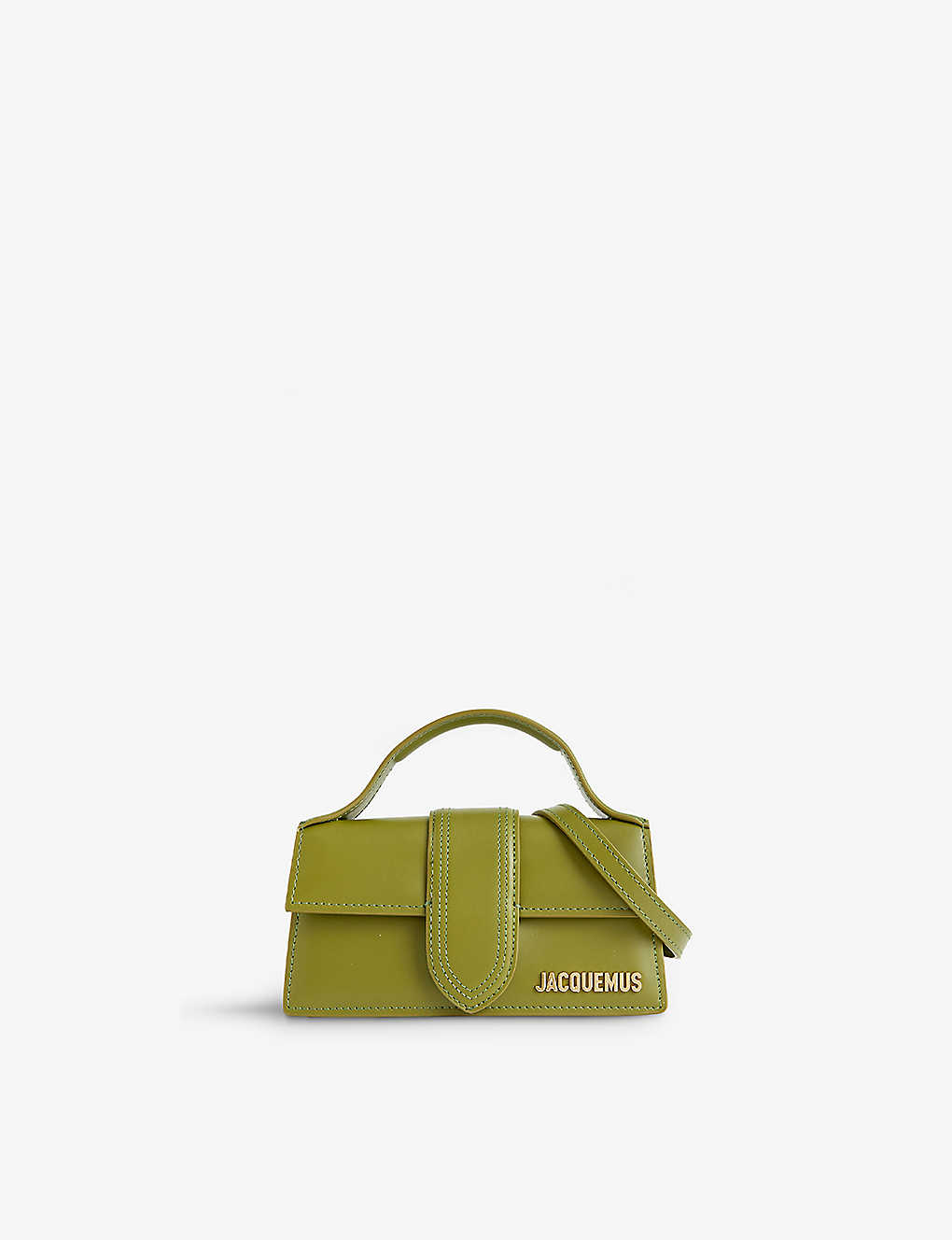 Shop Jacquemus Khaki Le Bambino Leather Shoulder Bag