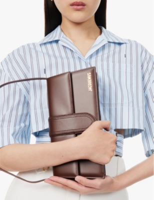 Jacquemus Le Bambino Long Leather Shoulder Bag In Brown