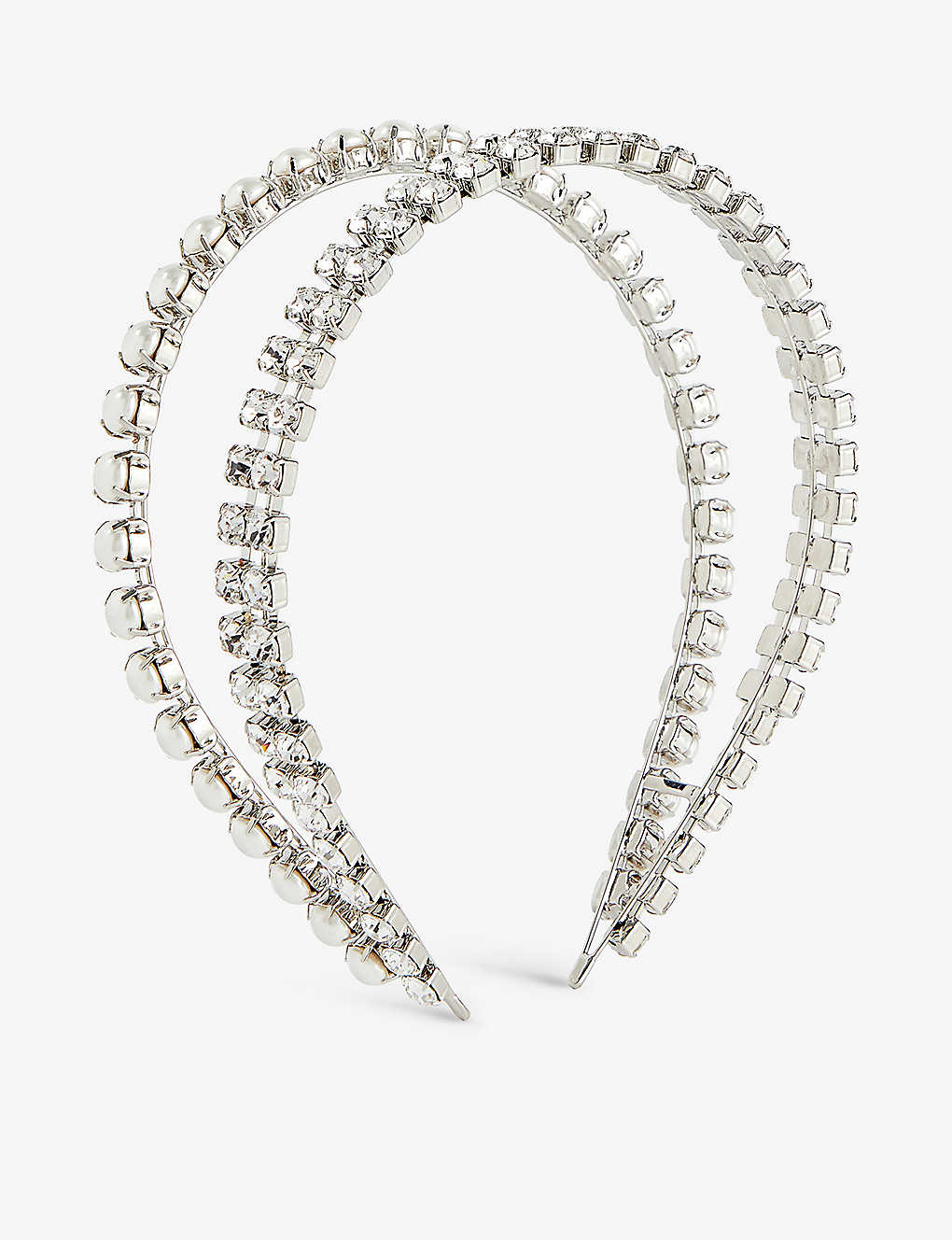 Lelet Ny Womens Rhodium Norah Stainless-steel And Swarovski Crystal Headband