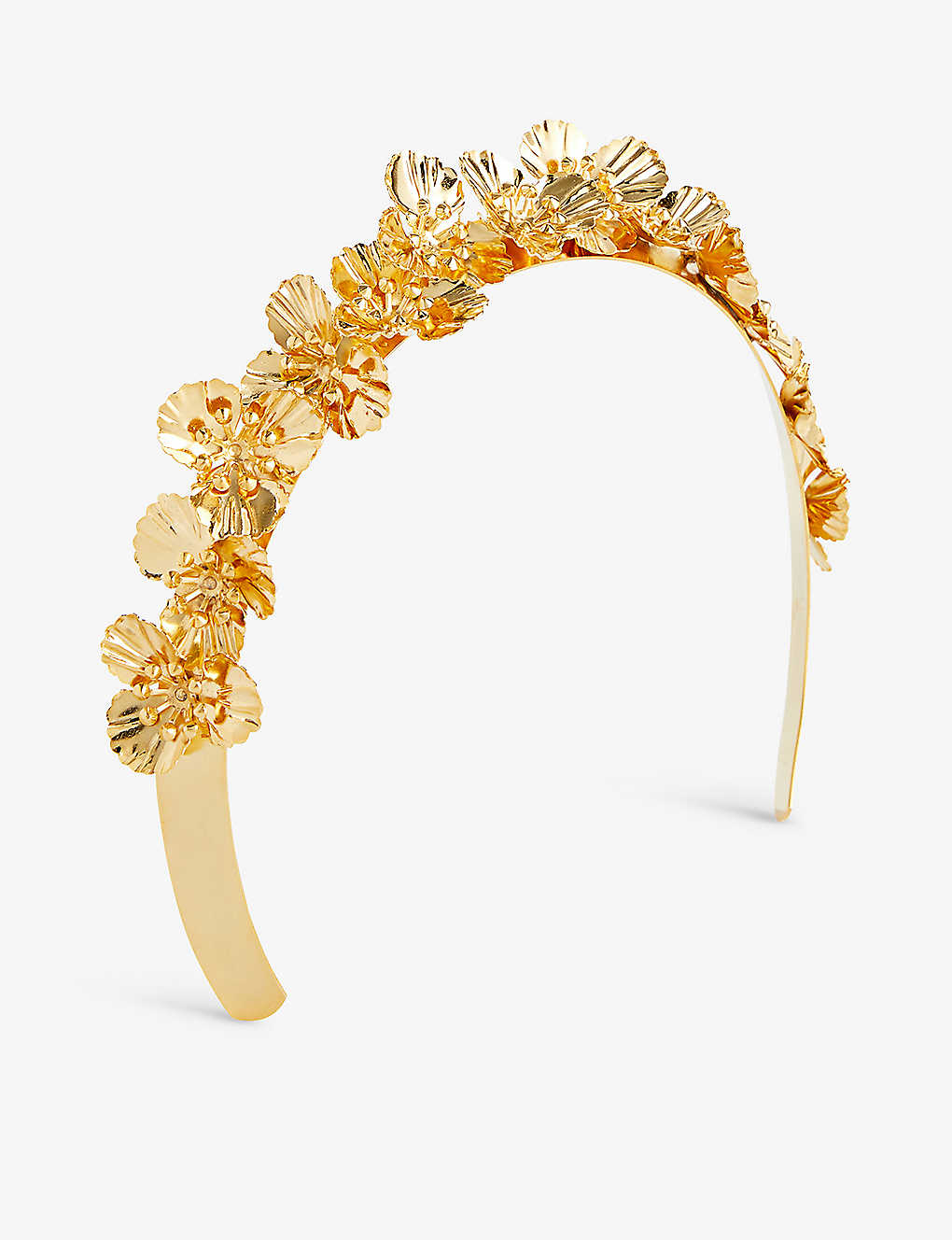 Lelet Ny Womens Gold Poppies 14ct Yellow Gold-plated Stainless-steel Headband