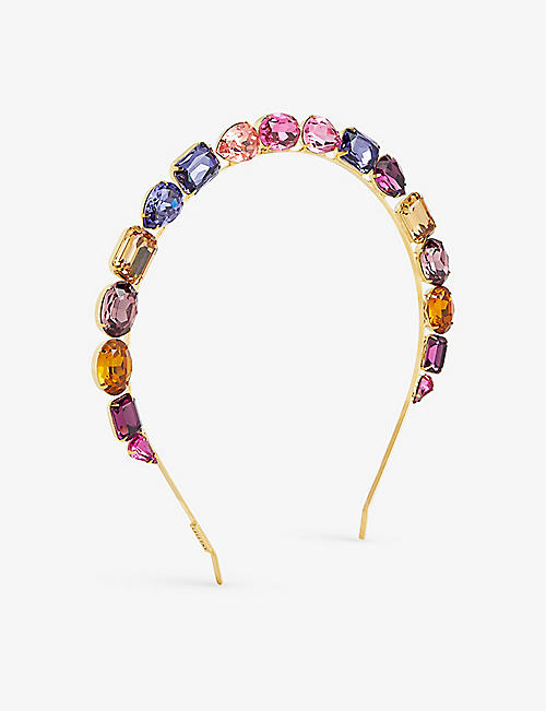 LELET NY: Jules 14ct yellow gold-plated stainless steel headband