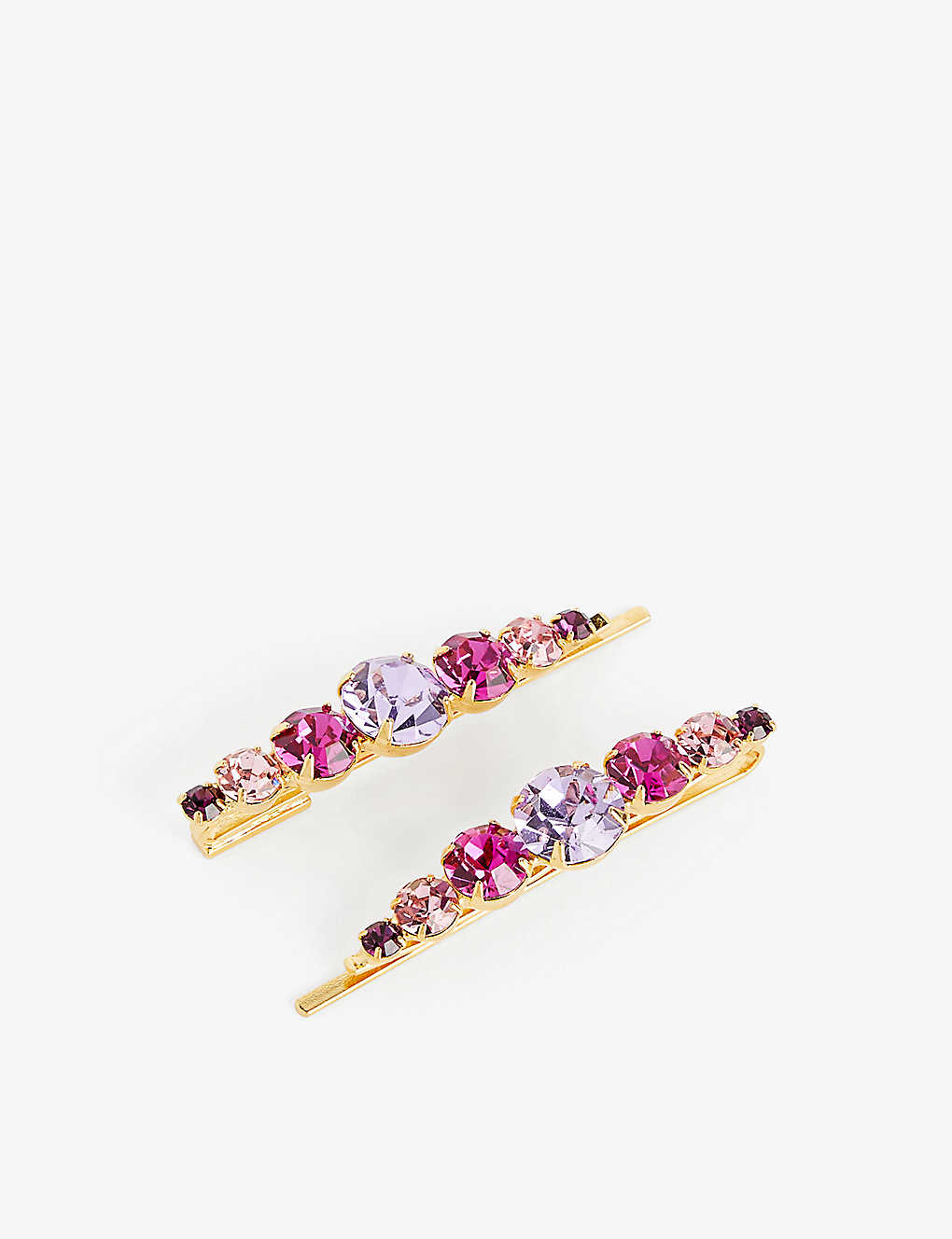 Lelet Ny Womens Violet Maci 14ct Yellow Gold-plated Stainless-steel Hairpin Set Of Two