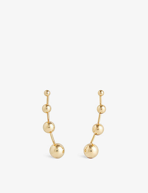 LELET NY: Ball 14ct yellow gold-plated metal earrings