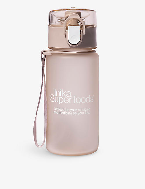 INIKA SUPERFOODS: Shaker brand-print plastic water bottle