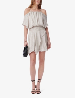 Iro Siranne Draped Open-shoulder Mini Dress In Ecr26