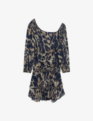 Shop Iro Women's Bei05 Judithe Leopard-print Woven Mini Dress