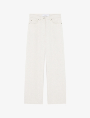 Shop Iro Women's Bei40 Martine Wide-leg High-rise Cotton-blend Jeans