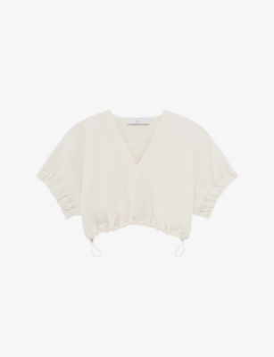 IRO: Hilaria cropped cotton-blend top
