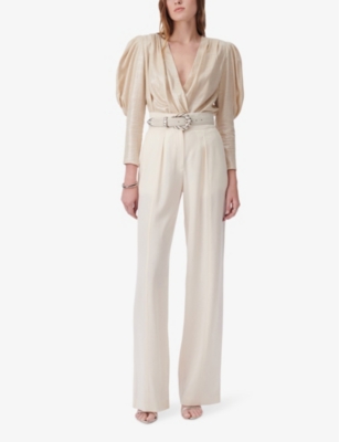 Iro Womens Ecr28 Clarone Puff-sleeve Linen-blend Top In Ecr28