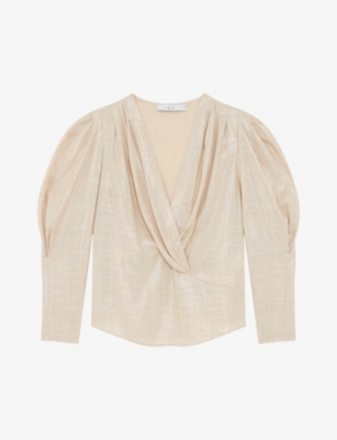 Iro Womens Ecr28 Clarone Puff-sleeve Linen-blend Top In Ecr28