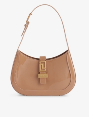 VERSACE: Greca Goddess small leather hobo bag